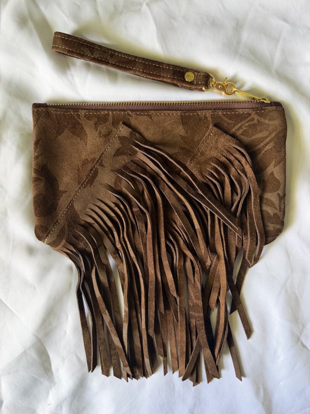 Satchel Piper fringe wristlet